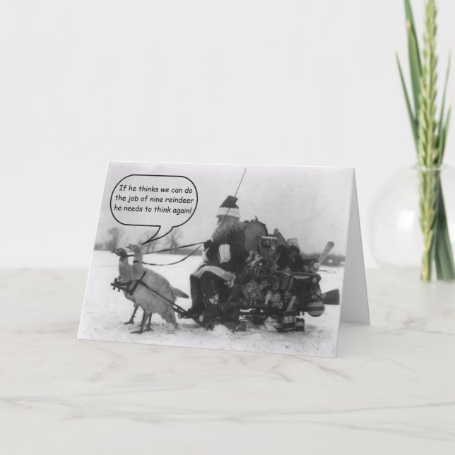 Oies amusantes Remplacer la carte de Noël des renn (Devant)