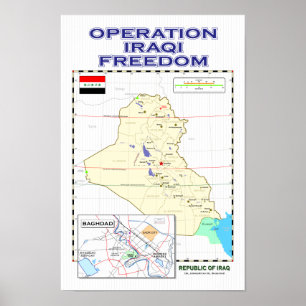 OIF - Affiche de carte de l'Irak