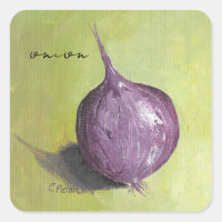 Oignon violet artistique sur Stickers Jaune Vert