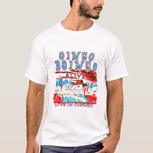 Oingo Boingo Live in Concert 80's White T-Shirt (Devant)