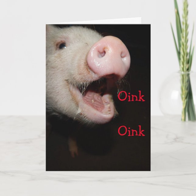 Oink signifie que je t'aime, Pig carte de fête des (Devant)
