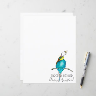 Oiseau à l'aquarelle (guêpier d'Europe)