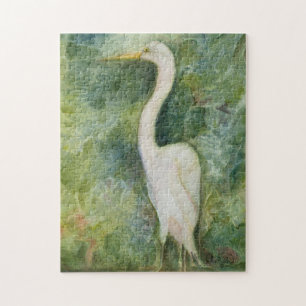 Oiseau aigre dans la jungle Garza blanca Puzzle