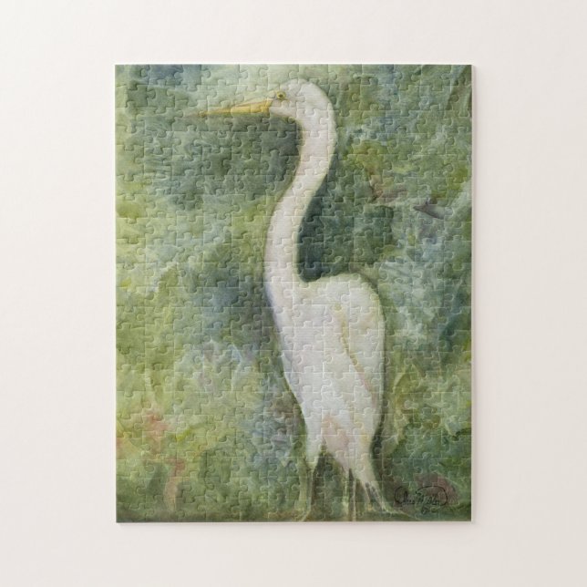 Oiseau aigre dans la jungle Garza blanca Puzzle (Vertical)