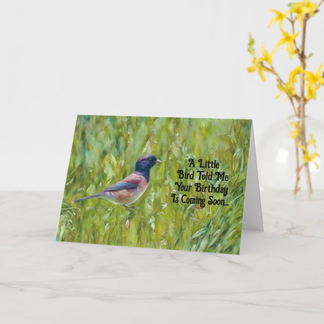 Oiseau Amateur mignon Bird Carte d'Anniversaire Am (Fleur jaune)