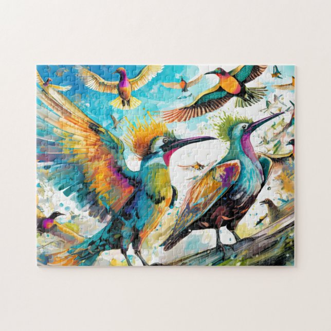 Oiseau Art 1 Easy Cerveau Art Puzzles Photo Puzzle (Horizontal)