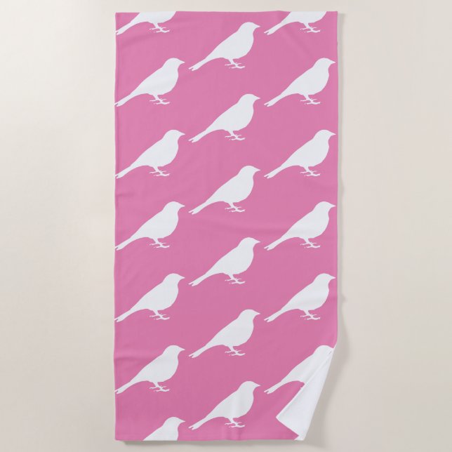 Oiseau blanc - Serviette de plage (Devant)