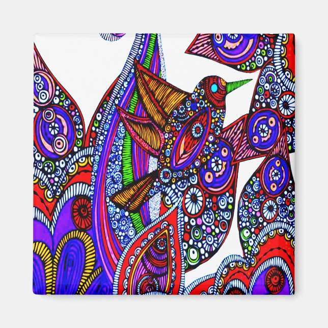 Oiseau Bleu Du Paradis Aimant Blanc (Devant)