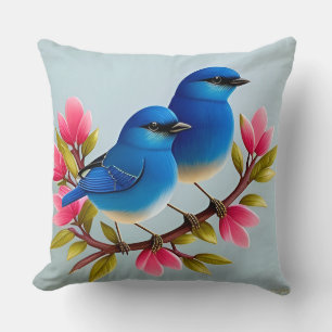 Oiseau Bleu Duo Coussin de Jet Housse Décoration d