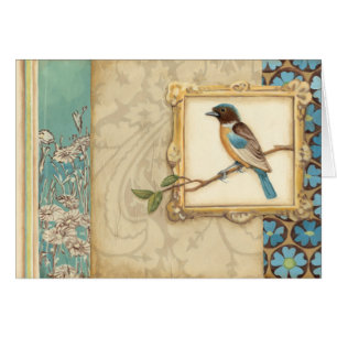 Oiseau Brown et bleu sur une branche