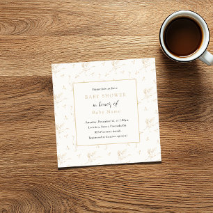 Oiseau, cigogne unisex invitation baby shower