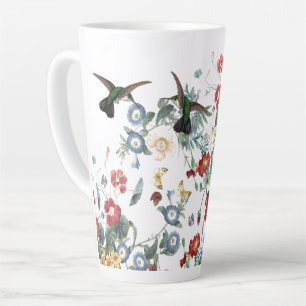 Oiseau-colibri Papillon du jardin Fleur Mug latte