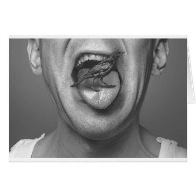 Oiseau dans la bouche (Devant horizontal)