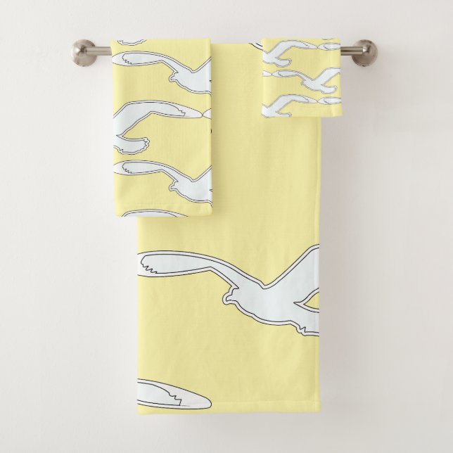 Oiseau dans l'accessoire de bain de vol Jaune (En situation)