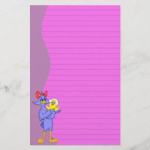 Oiseau de bébé et papeterie d'oiseau de mère