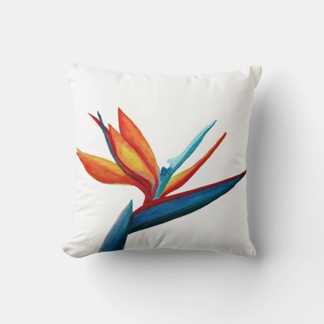 Oiseau de coussin d'aquarelle de paradis (Recto)