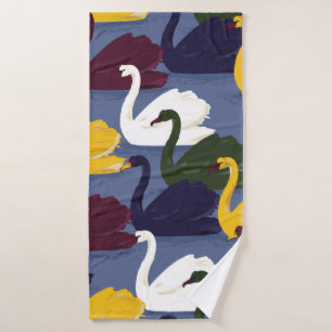 Oiseau de cygne coloré dessiné à la main dans l