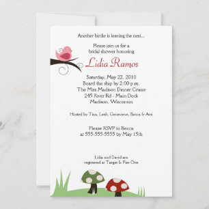 Oiseau de forêt 5x7 Invitation de la douche nuptia