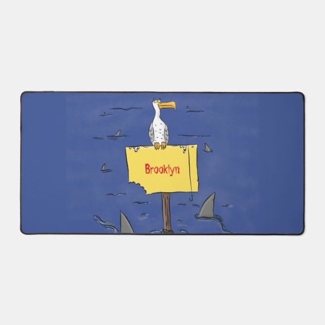 Oiseau de mer amusant entouré de dessins animés de (Recto)