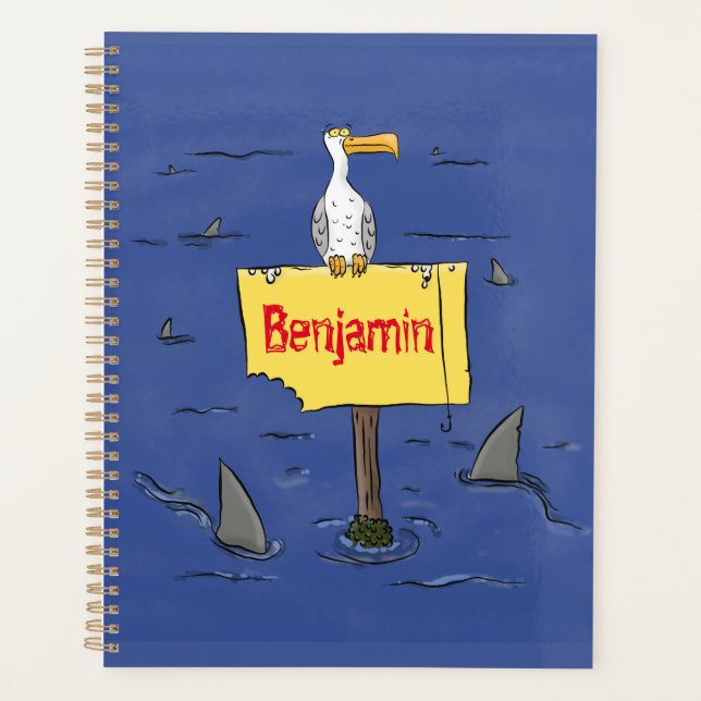 Oiseau de mer amusant entouré de dessins animés de (Devant)