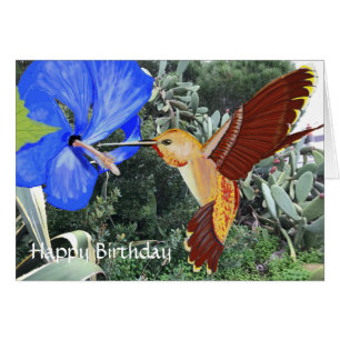 Oiseau de mer et Hibiscus bleu Joyeux anniversaire