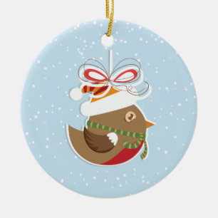 Oiseau de neige d'hiver Ornements d'arbre de Noël