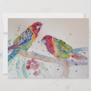 Oiseau de perroquet rouge mignon Aquarelle Art