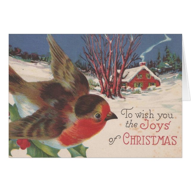 Oiseau d'hiver de Noël Vintage (Devant horizontal)