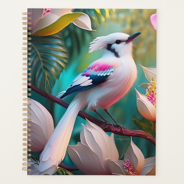 Oiseau d'Imaginaire tacheté blanc crêpé (Devant)