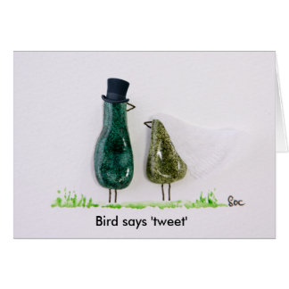 Oiseau dit 'tweet' mariage couple en céramique ver