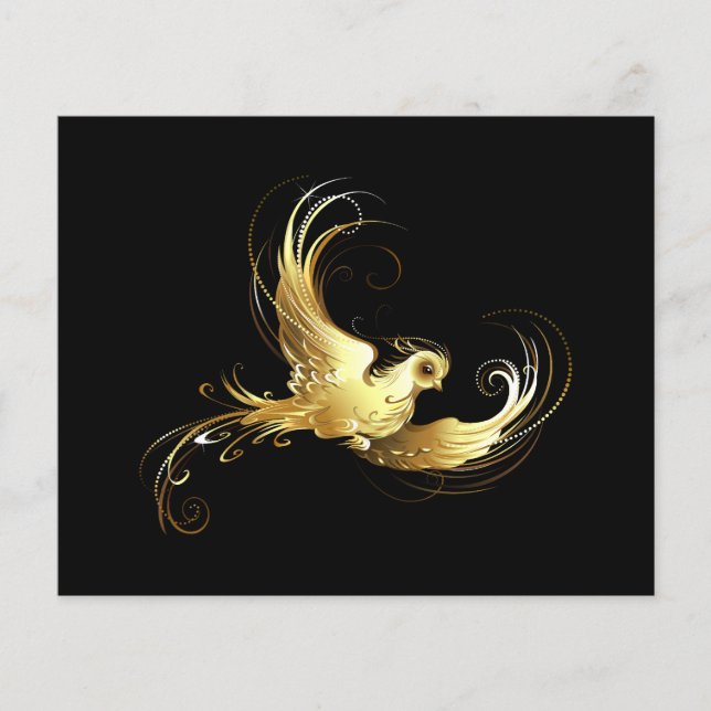 Oiseau d'or sur Arrière - plan noir (Devant)