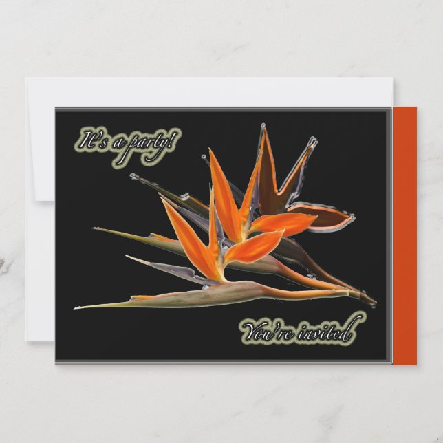 Oiseau du Paradis Floral Party Invitation (Devant)