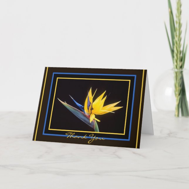 Oiseau du Paradis Jaune Carte de remerciements réf (Devant)
