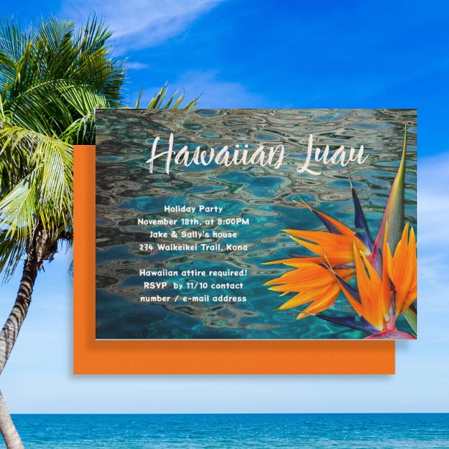 Oiseau du Paradis Luau Party Invitation (Créateur téléchargé)