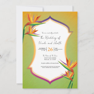 Oiseau du Paradis Mariage tropical Invitations