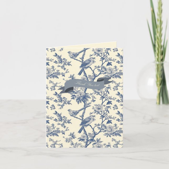 Oiseau Elégant Bleu Toile Peony Floral (Devant)