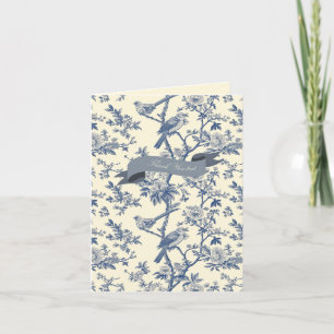 Oiseau Elégant Bleu Toile Peony Floral