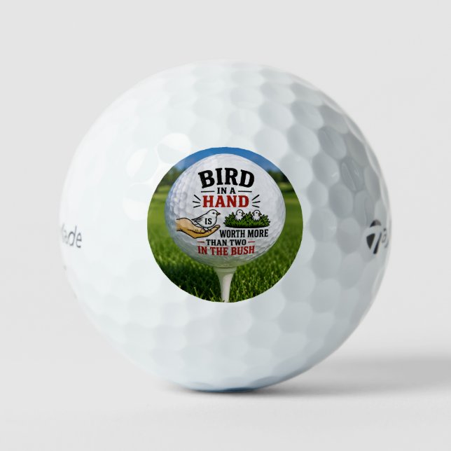 Oiseau en main – Citation drôle de balle de golf (Recto)