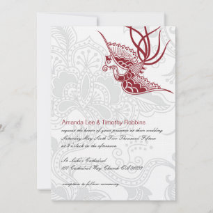 Oiseau et Faire-part de mariage Floral