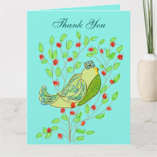 Oiseau Et Merci Fleuri