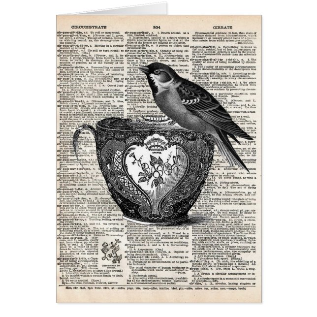 Oiseau et tasse de thé (Devant)