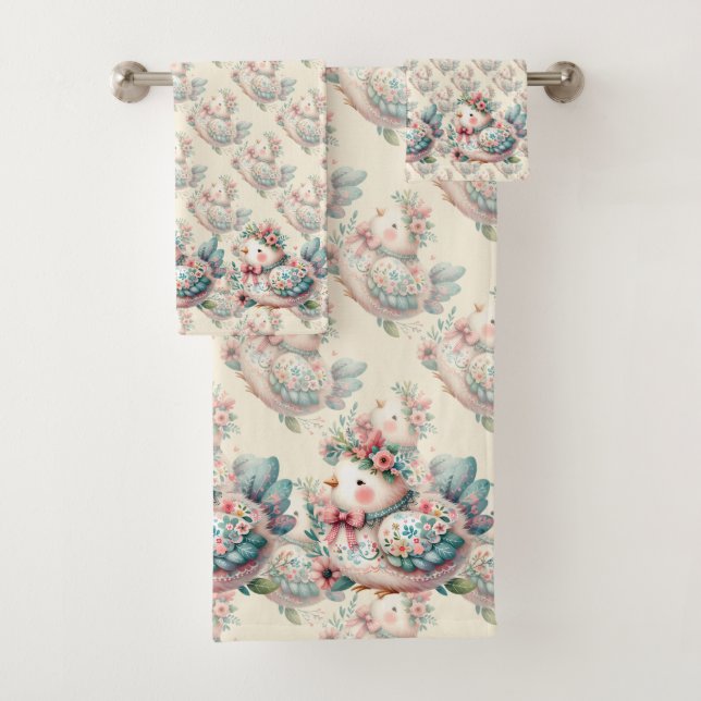Oiseau folklorique floral au charme Pastel Boho (En situation)