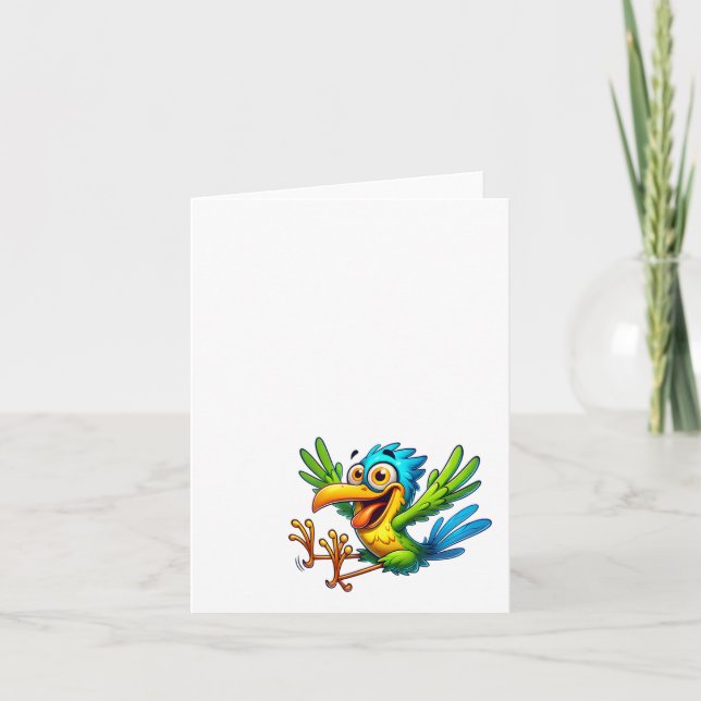 Oiseau Fou Drôle #4, Cartes de Remerciement (Devant)