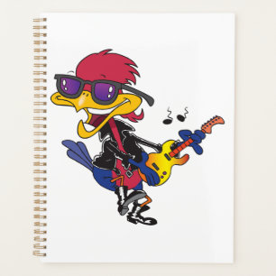 Oiseau Géant Routier Rockstar Jouant de la Guitare