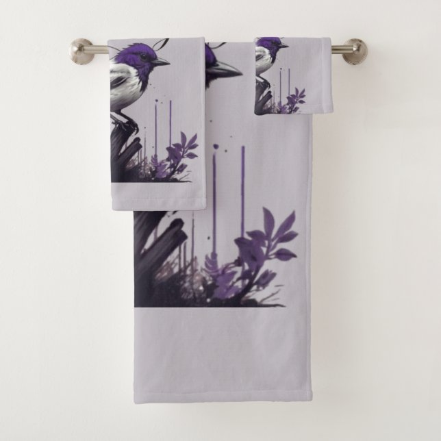 Oiseau gracieux et Feuilles pourpres | La palette  (En situation)