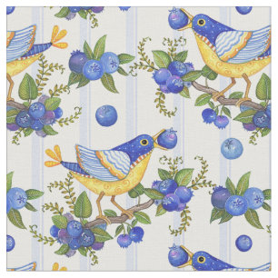 OISEAU LUNATIQUE DE TISSU ET BLEU DE RAYURE DE