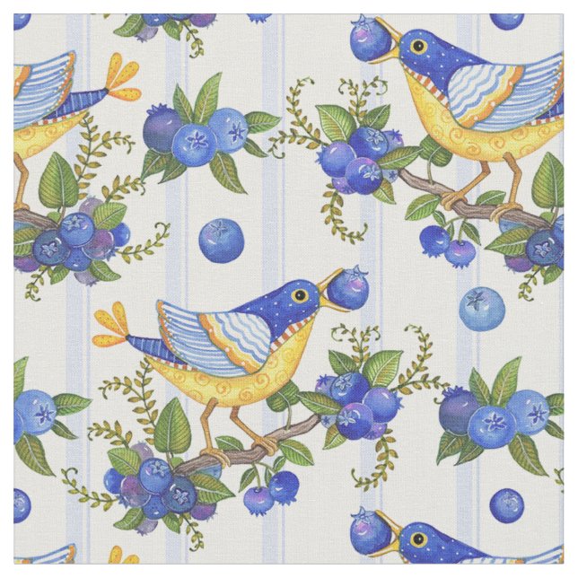 OISEAU LUNATIQUE DE TISSU ET BLEU DE RAYURE DE (Fermer)