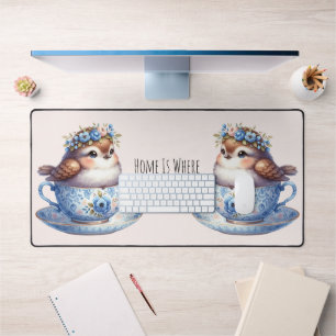 Oiseau mignon en Floral Teacup Cottagecore Art