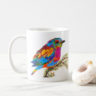 Oiseau mignon et adorable sur une tasse de branche