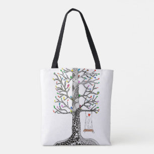 Oiseau mignon et coloré sur un Sac fourre-tout à v